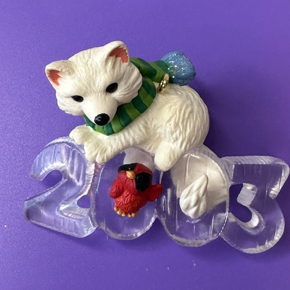 Hallmark Cool Decade 2003 Snow Fox Polar Animal Figurines Dated Discontinued VTG - Picture 5 of 5